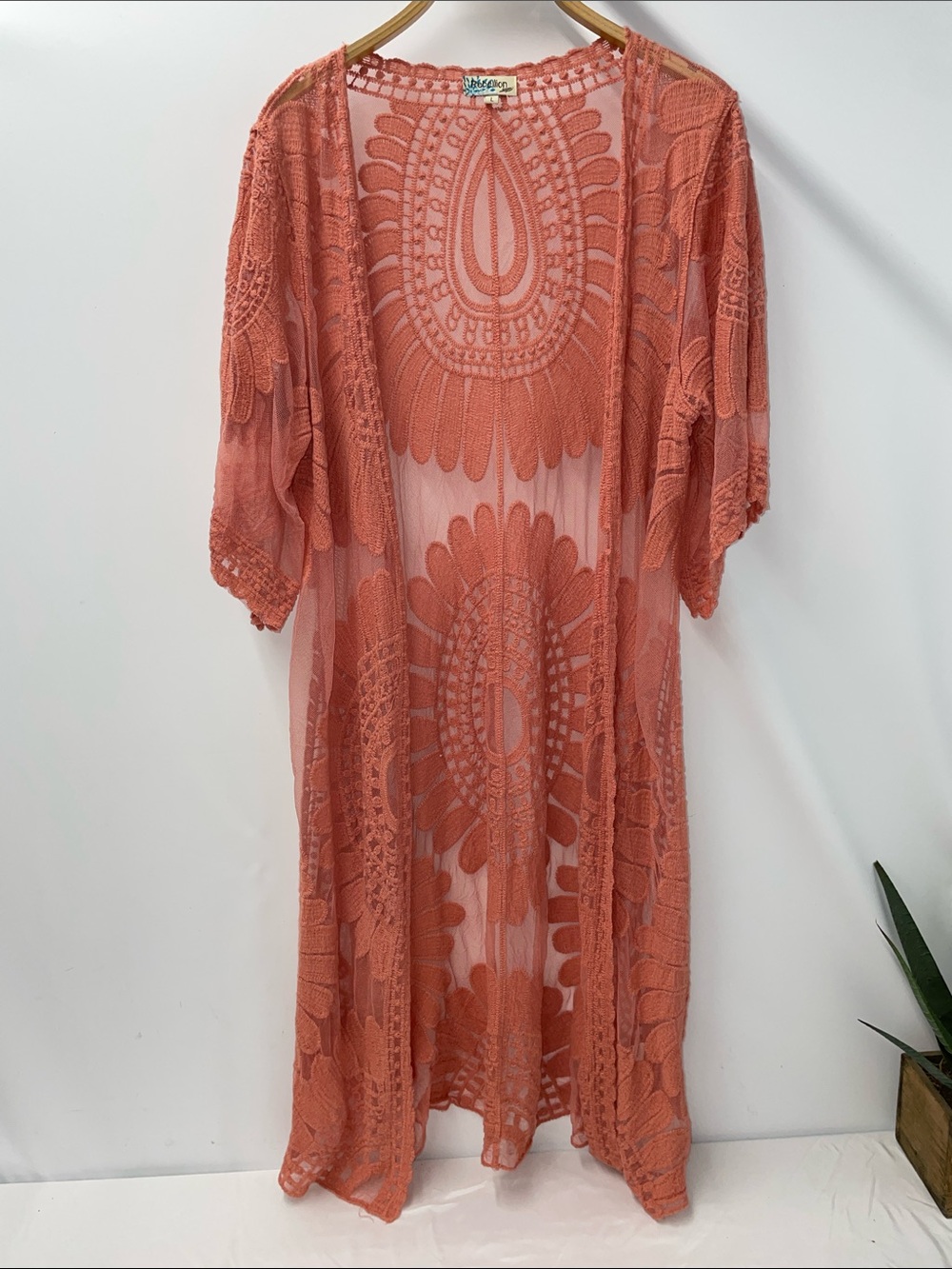 REBELLION AGAIN MESH LACE KIMONO DUSTER FTL-07-227